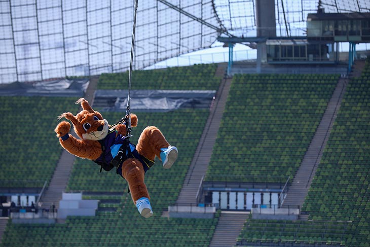 Gfreidi ist das Maskottchen der European Championships Munich 2022 (©Foto: European Championships Munich 2022)